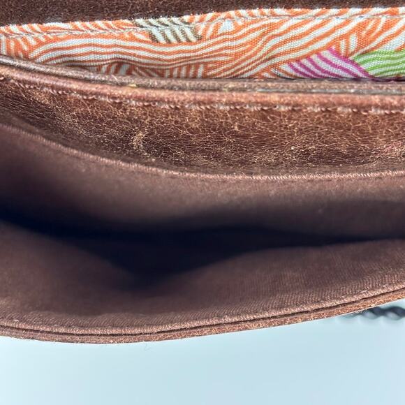 The Sak Glazed Leather Crossbody Purse / Handbag Brown Two-Tone - Picture 6 of 8